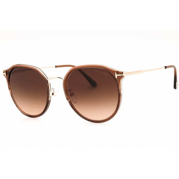 NWT Tom Ford FT0897 Light Brown Round 55mm Sunglasses